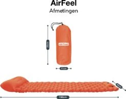 AirFeel Lichtgewicht Opsblaasbaar Slaapmatje - Ingebouwde Pomp En Kussen - 196 X 60 X 6 Cm - Orange -Beste Kampeer Winkel 1200x943 3