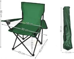Campingstoel - Inklapbaar Visstoel - Vouwstoel - Comfortabel - Opvouwbaar Stoel - Max. 120 KG - Groen - Rheme -Beste Kampeer Winkel 1200x957