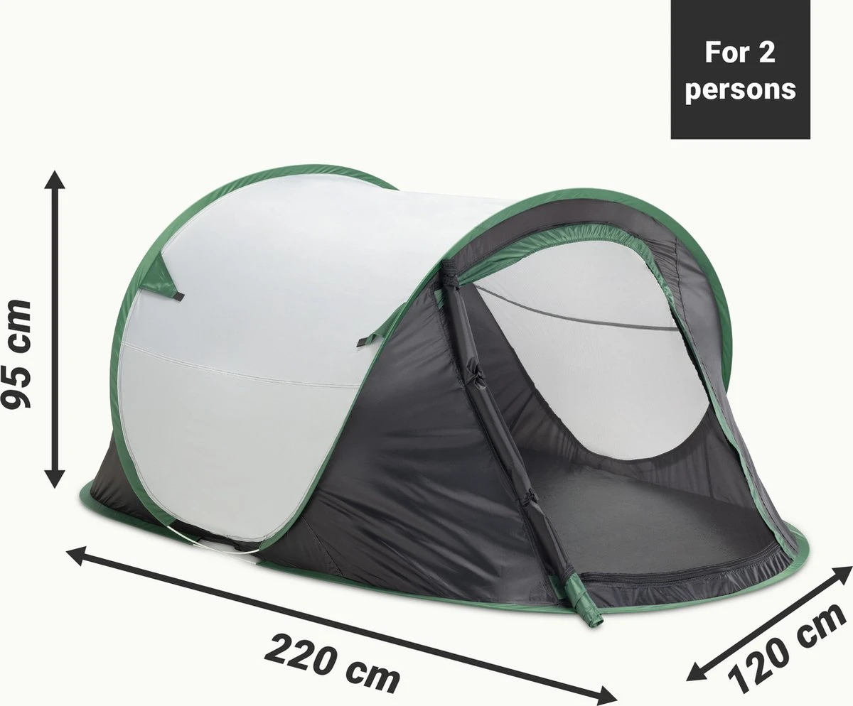 JEMIDI Tweepersoons Pop-up Tent - Opgooitent, Werptent Voor 2 Personen - Ideaal Als Festivaltent Of Kampeertent - Verschillende Kleuren 17 JEMIDI Tweepersoons Pop-up Tent - Opgooitent, Werptent Voor 2 Personen - Ideaal Als Festivaltent Of Kampeertent - Verschillende Kleuren - Afbeelding 15