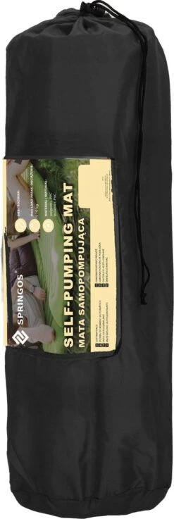 Springos Slaapmat | Zelfopblazend | 180 Cm | Inclusief Hoes | Zwart -Beste Kampeer Winkel 402x1200