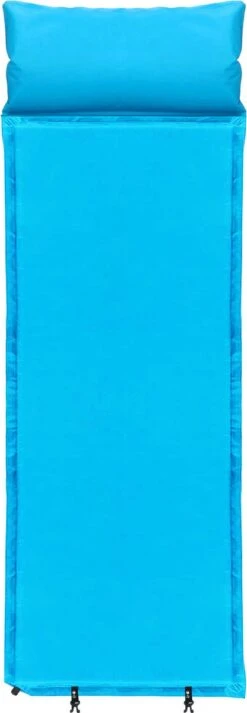 Springos Slaapmat | Zelfopblazend | 186 Cm | Inclusief Hoes & Hoofdkussen | Lichtblauw -Beste Kampeer Winkel 416x1200