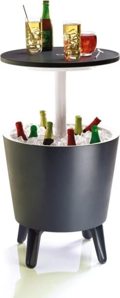 Keter Coolbar Partytafel – 49,5x49,5x57cm - Antraciet -Beste Kampeer Winkel 487x1200