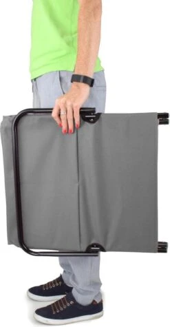 Strandmat Opvouwbaar Met Schouderband - Strandstoel Grijs 145x47x52 -Beste Kampeer Winkel 624x1200