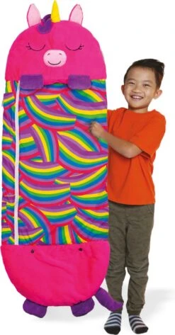 Mediashop Happy Nappers Kinderslaapzak - 2-in-1 Zachte Knuffel En Zomerslaapzak - Roze Eenhoorn Motief Voor Kinderen Van 3 Tot 6 Jaar -Beste Kampeer Winkel 627x1200