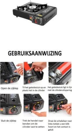 SMH LINE® Camping Kooktoestel - Draagbaar Gasfornuis - Incl. 10x Gasflessen En Koffer -Beste Kampeer Winkel 660x1200