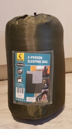 Froyak - 2-persoons Slaapzak XXL Groen 225 X 150 Cm - 2 Persoons Slaapzak Envelop Model Extra Large -Beste Kampeer Winkel 674x1200 5