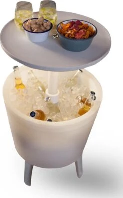 Keter Coolbar Partytafel – Lichtgevend - 49,5x49,5x57cm - Wit -Beste Kampeer Winkel 749x1200