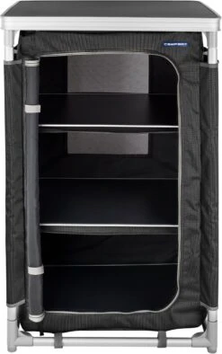 Campart Campingkast CU-0719 – Opvouwbaar En Verstelbaar - 4 Verstelbare Poten - 3 Lagen - Aluminium Frame - Grijs -Beste Kampeer Winkel 753x1200