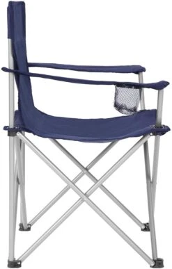 Set Van 2 Opvouwbare Campingstoelen, Klapstoelen Voor Buiten, Comfortabel, Met Armleuningen En Bekerhouders, Stabiel Frame, Draagvermogen 120 Kg - Blauw -Beste Kampeer Winkel 766x1200