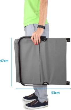 Strandmat Opvouwbaar Met Schouderband - Strandstoel Grijs 145x47x52 -Beste Kampeer Winkel 779x1200