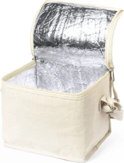 Merkloos Koeltas - Lunchtas - Koeltasje Lunch - Koelelementen - Isolatie - Volwassenen - Dames - Heren - 17 X 22 Cm - Katoen - Gebroken Wit -Beste Kampeer Winkel 918x1200 1