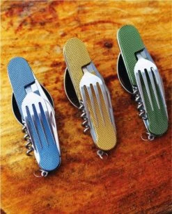 Merkloos Bestek - All -In-One Vork / Lepel / Mes / Flesopener/ Tirbuson - Blauw -Beste Kampeer Winkel 961x1200 5